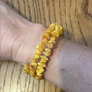 Amber beads wrap bracelet